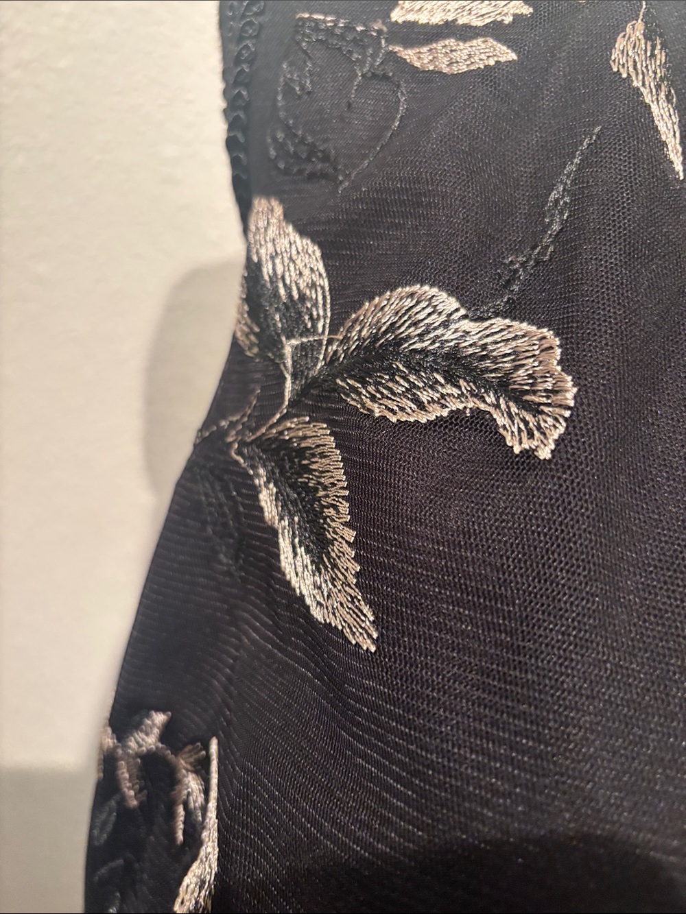 SLNY Black Dress with Beige Floral Print - Picture 7 of 9